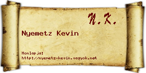 Nyemetz Kevin névjegykártya